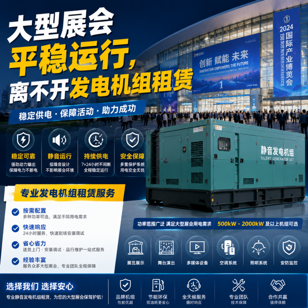 大型展会平稳运行，离不开发电机组租赁