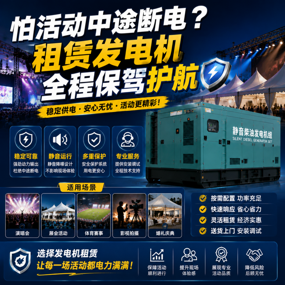怕活动中途断电?租赁发电机全程保驾护航