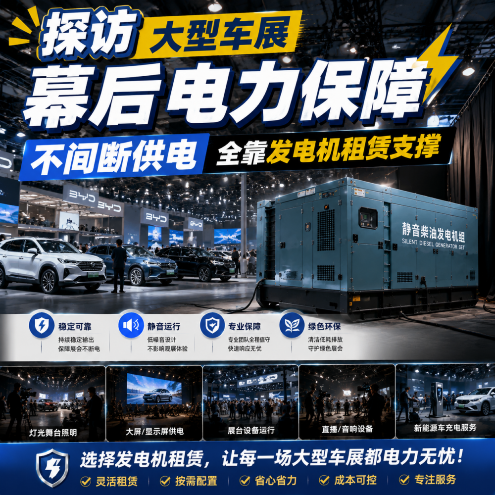 探访大型车展幕后电力保障,不间断供电全靠发电机租赁支撑