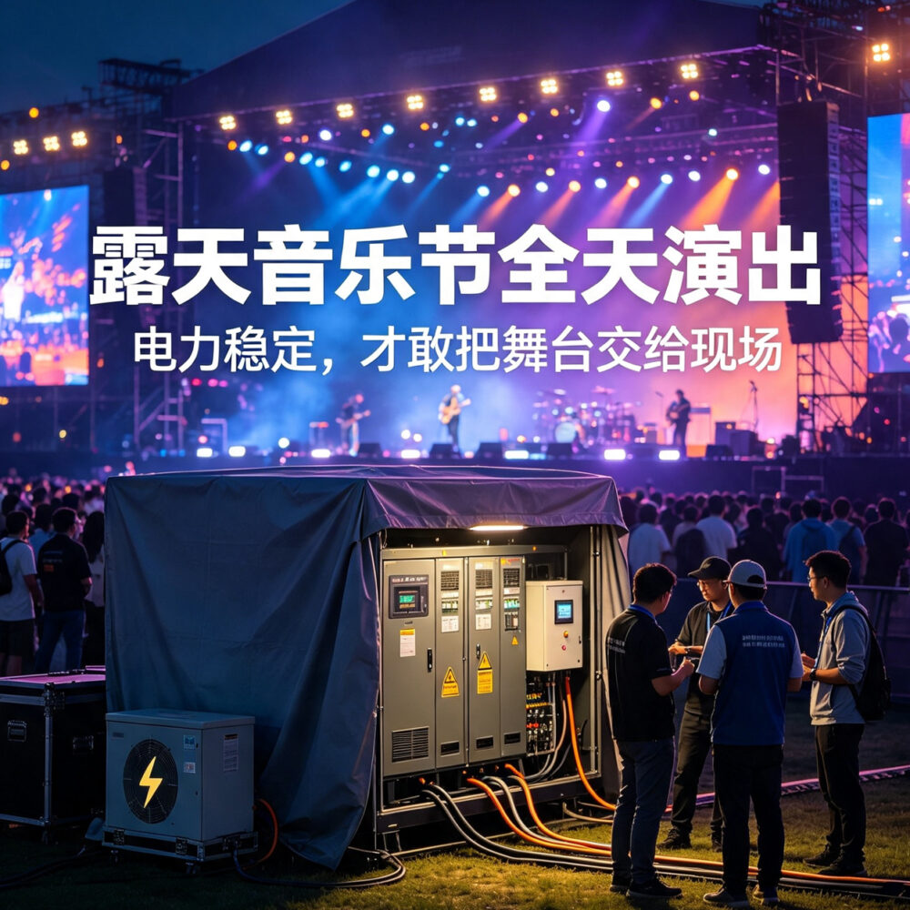 看完露天音乐节全天演出,才懂大功率发电机租赁有多关键
