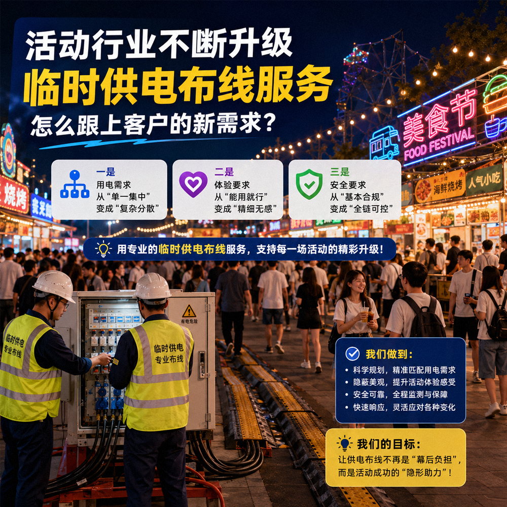 活动行业不断升级，临时供电布线服务怎么跟上客户的新需求？