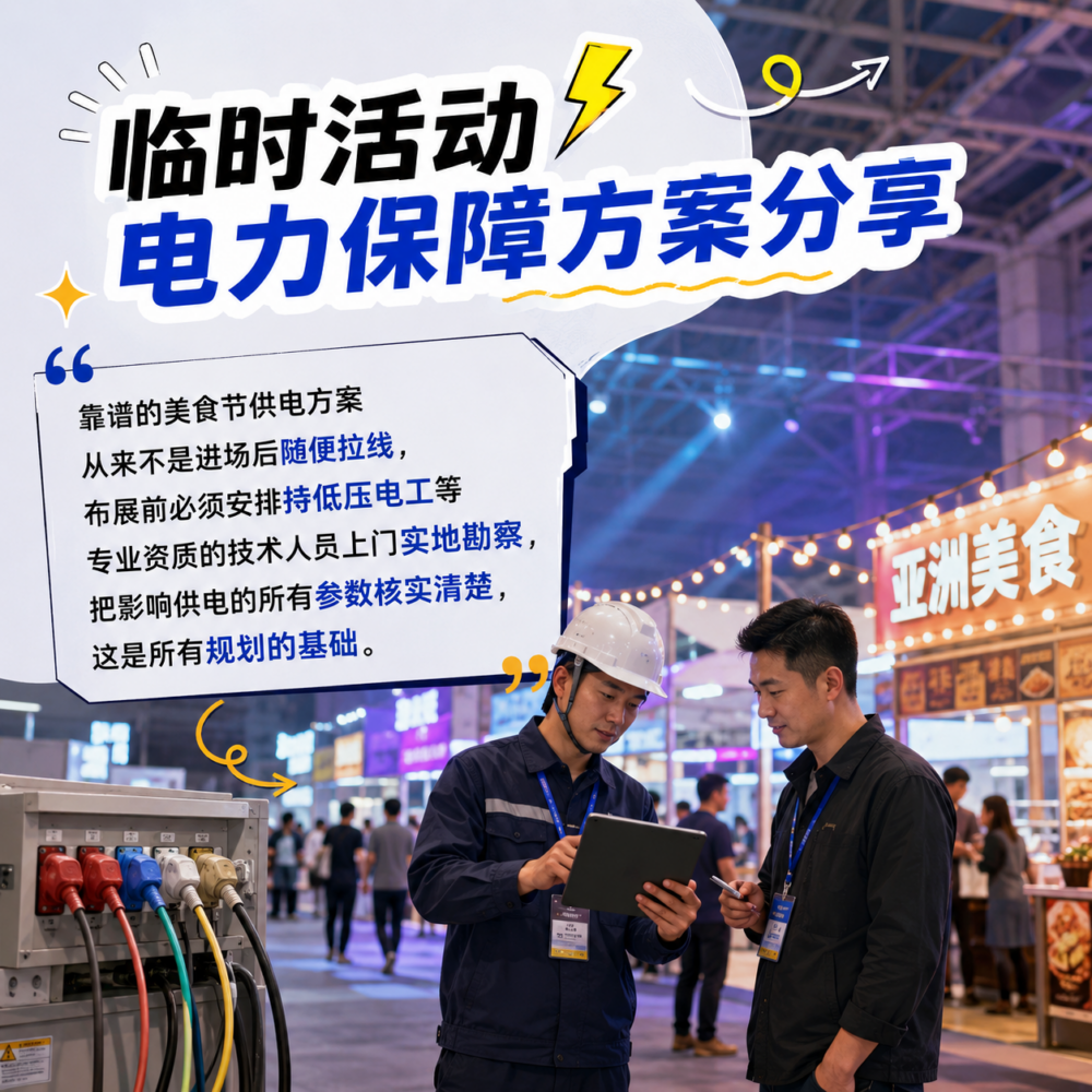户外美食节几十个摊位如何供电?临时活动电力保障方案分享