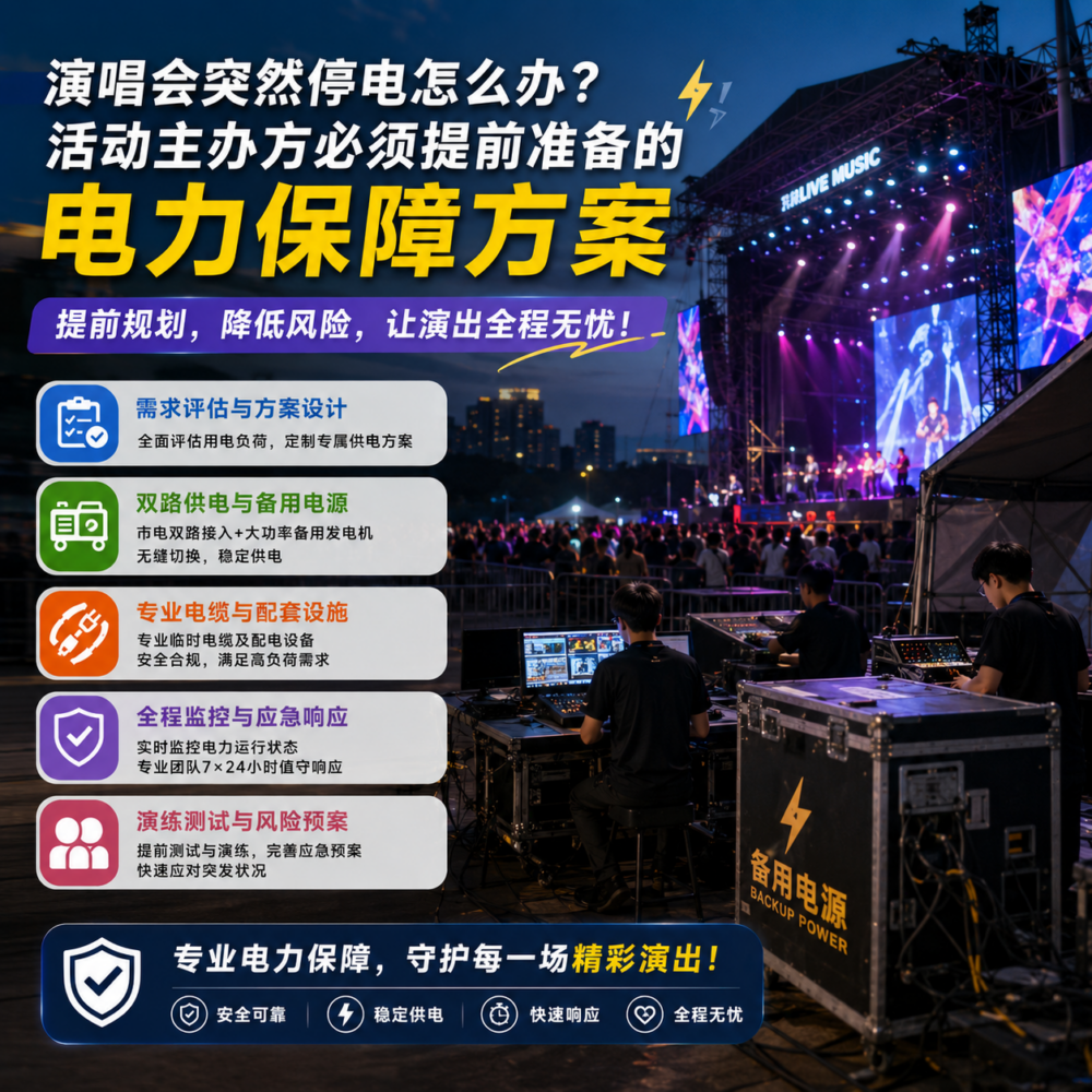 演唱会突然停电怎么办？活动主办方必须提前准备的电力保障方案