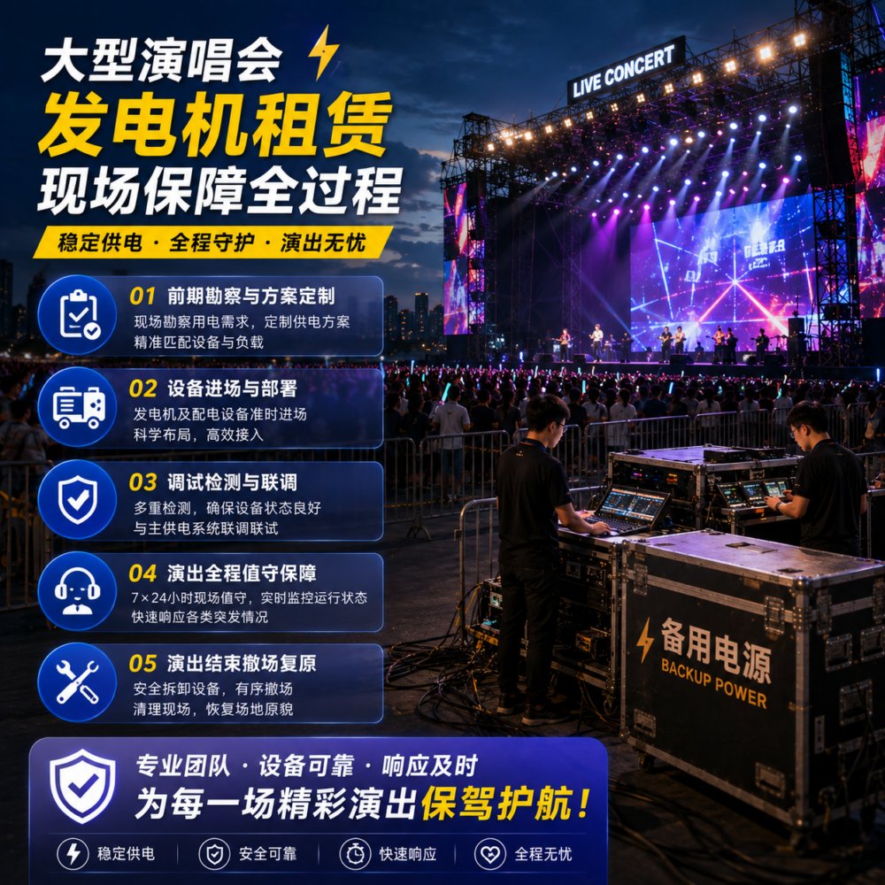 从进场到撤场：大型演唱会发电机租赁现场保障全过程