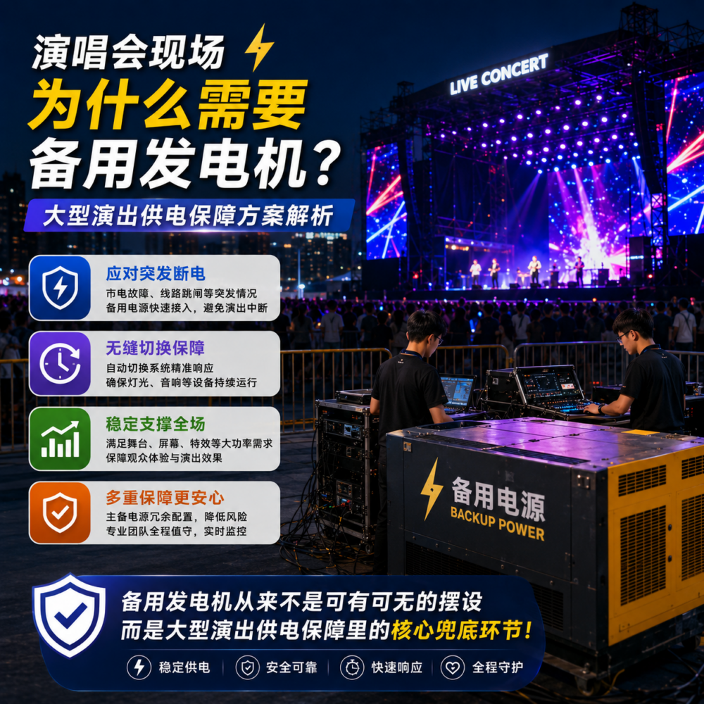 演唱会现场为什么需要备用发电机?一场大型演出的供电保障方案解析