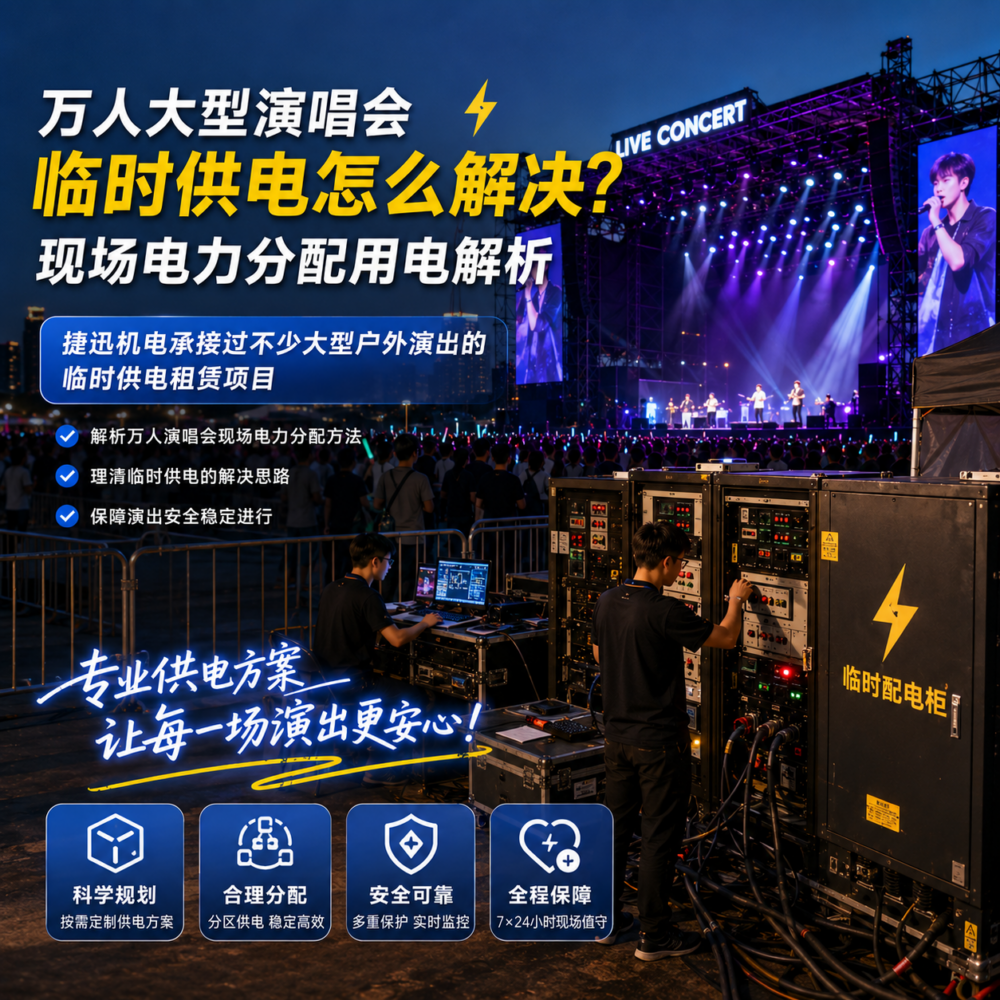 万人大型演唱会临时供电怎么解决？现场电力分配用电解析