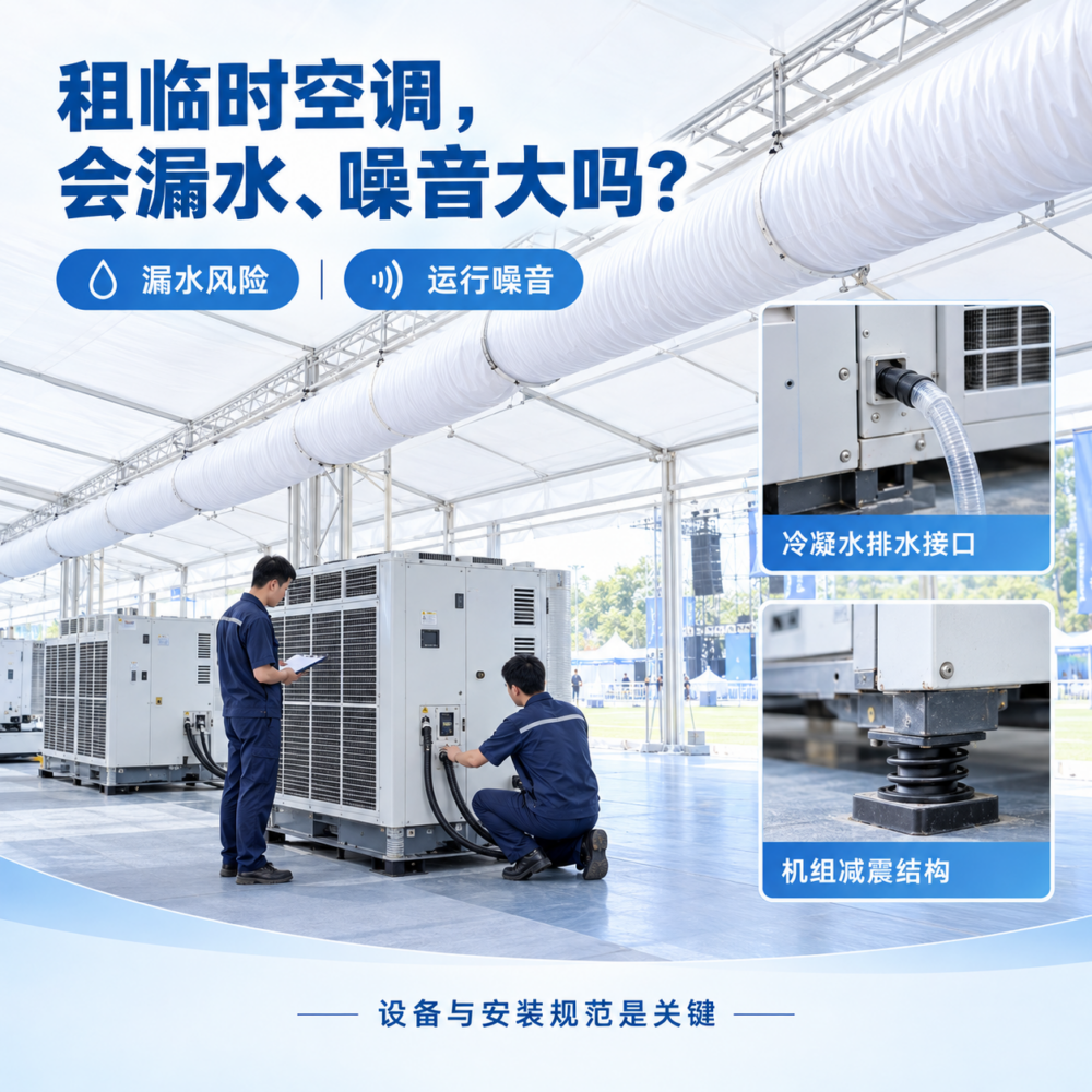 租临时空调给活动做降温,会不会出现漏水、噪音大的问题?